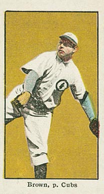 1910 American Caramel Chicago Brown, p. Cubs # Baseball Card
