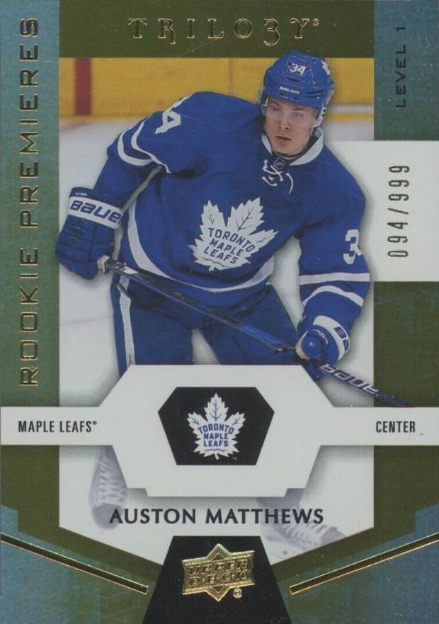 2016 Upper Deck Trilogy Auston Matthews #51 Hockey Card