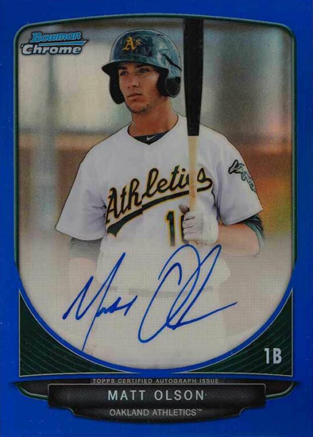 2013 Bowman Prospect Autograph Matt Olson #BCPMO Baseball Card