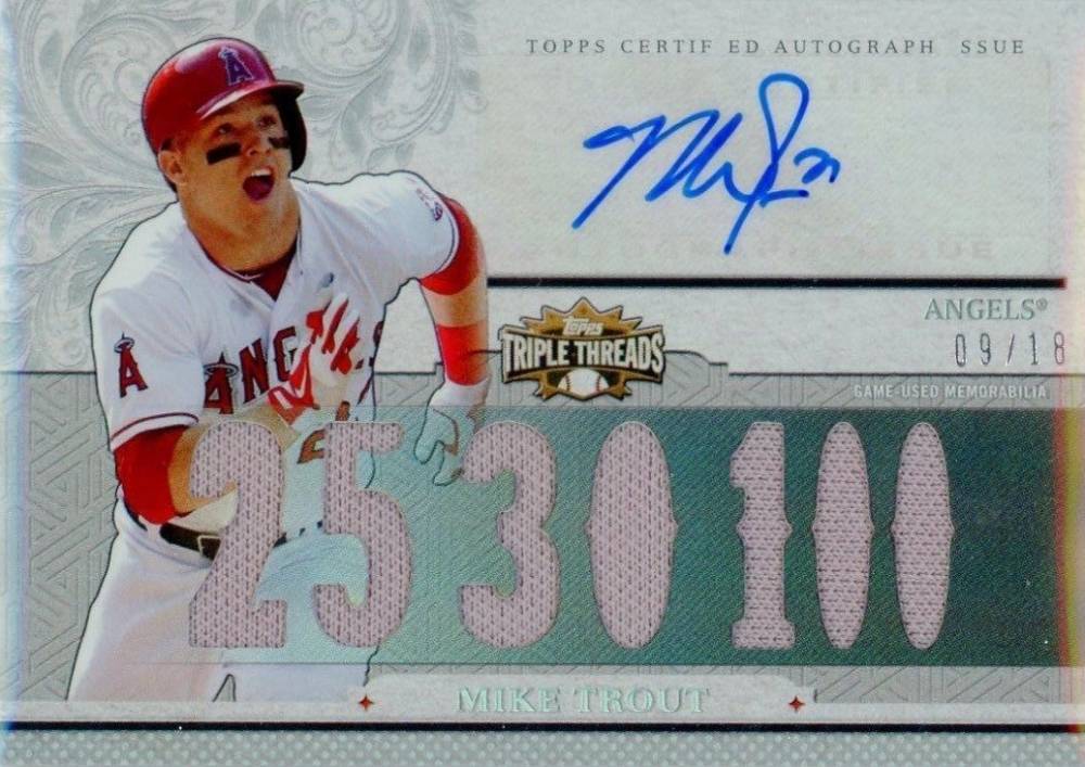 2014 Topps Triple Threads Autograph Relics Mike Trout #MT1 Baseball Card
