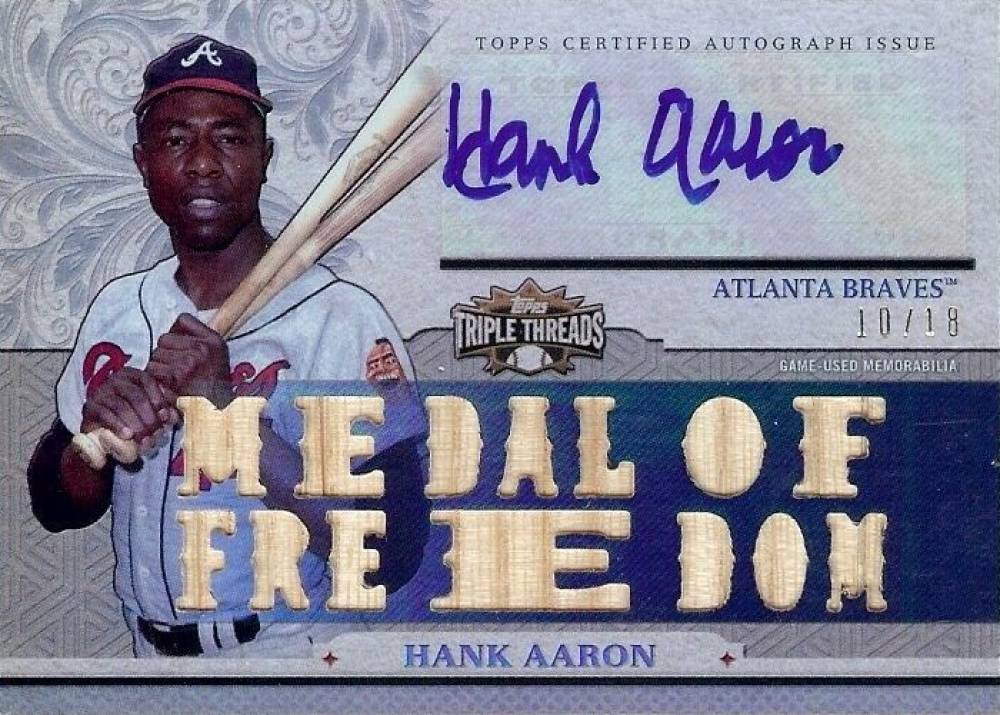 2014 Topps Triple Threads Autograph Relics Hank Aaron #HA3 Baseball Card