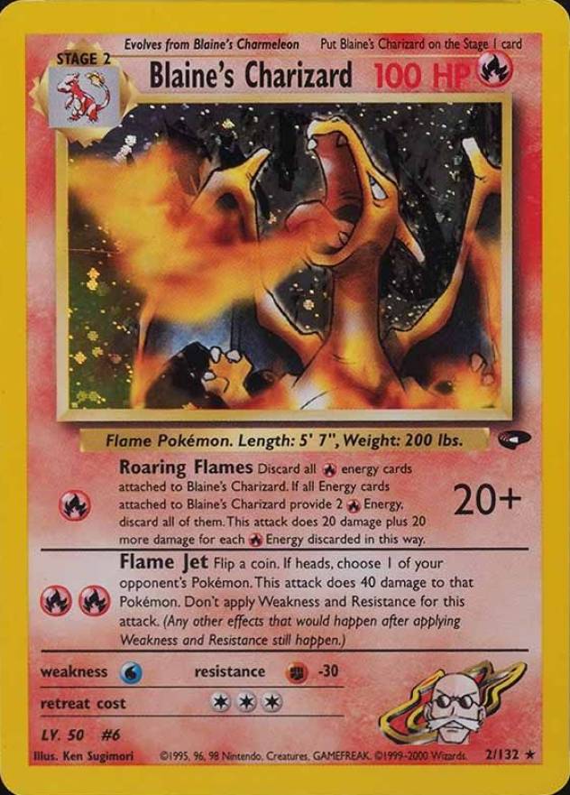 2000 Pokemon Gym Challenge Blaine's Charizard #2 TCG Card
