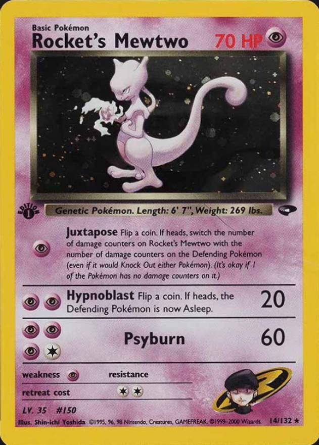 2000 Pokemon Gym Challenge Rocket's Mewtwo #14 TCG Card