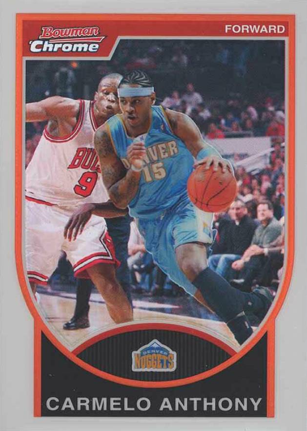 2007 Bowman Chrome Carmelo Anthony #15 Basketball Card
