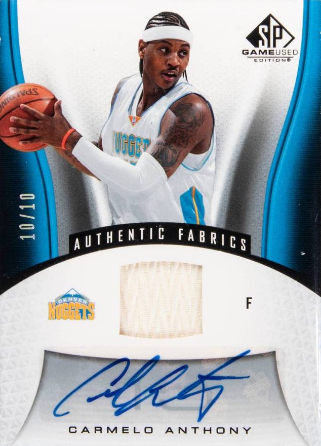 2006 SP Game Used Authentic Fabrics Carmelo Anthony #120 Basketball Card
