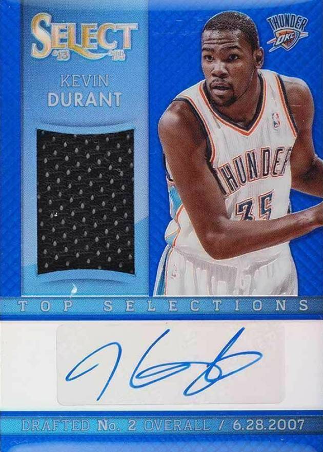 2013 Panini Select Top Selections Jerseys Autographs Kevin Durant #15 Basketball Card