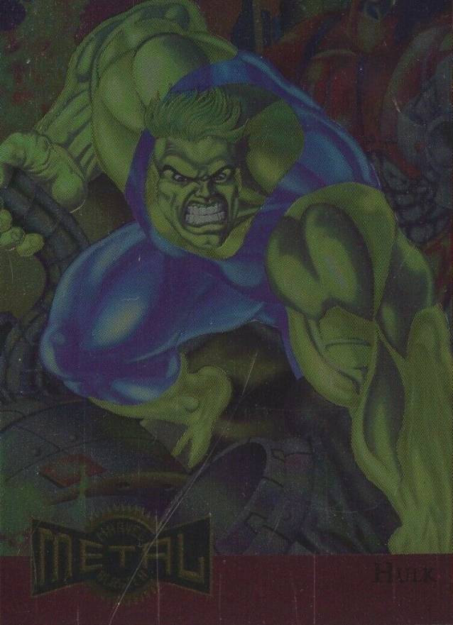 1995 Marvel Metal Trading Cards Metal Blaster Card No5 Hulk 