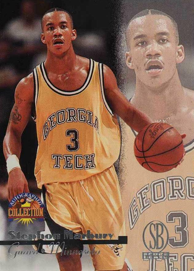 1996 Score Board Autographed Collection Stephon Marbury #12 Basketball Card