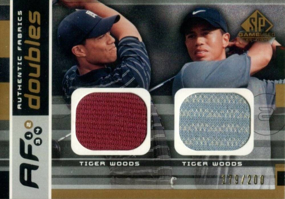 2003 SP Game Used Authentic Fabrics Tiger Woods #AFD-TW Golf Card