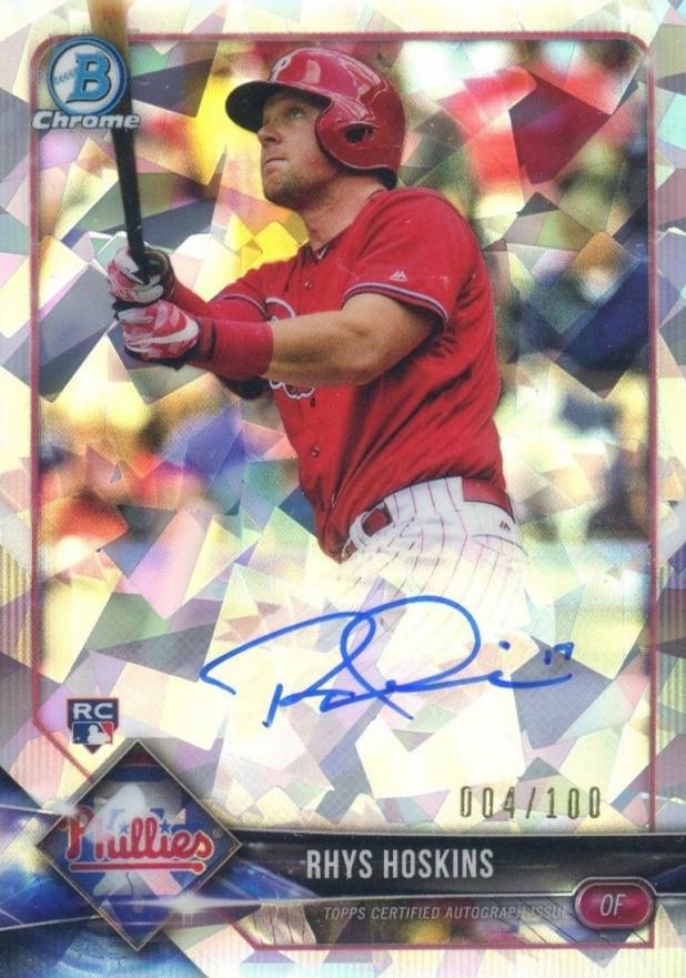 2018 Bowman Chrome Rookie Autograph Rhys Hoskins #CRARH Baseball Card