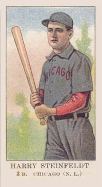 1909 American Caramel Harry Steinfeldt 3.b. #29 Baseball Card