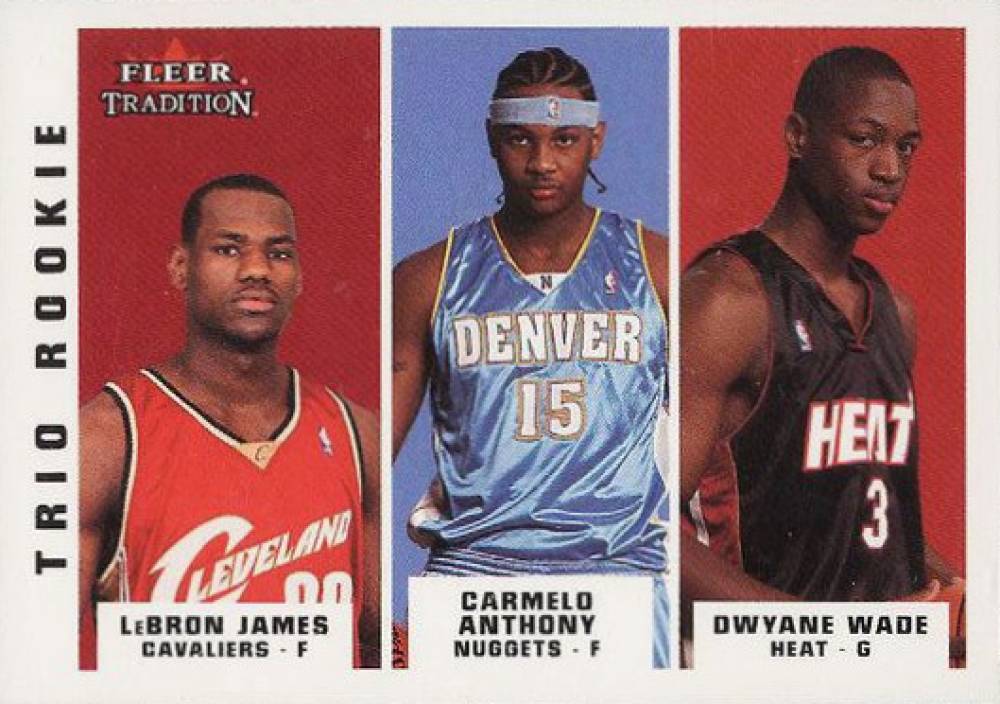 2003 Fleer Tradition Carmelo Anthony/Dwyane Wade/LeBron James #300 Basketball Card