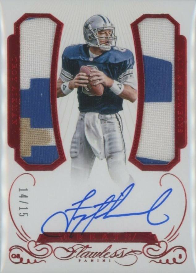 2015 Panini Flawless Greats Patches Dual Autograph Troy Aikman #TA Football Card