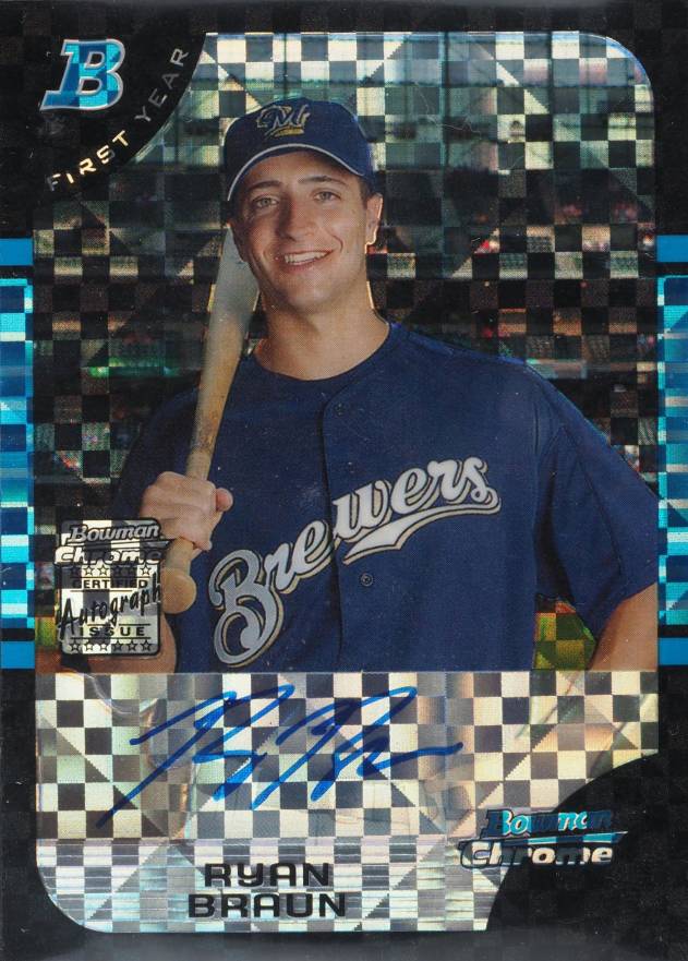 2005 Bowman Chrome Draft Picks Ryan Braun #168 Baseball Card