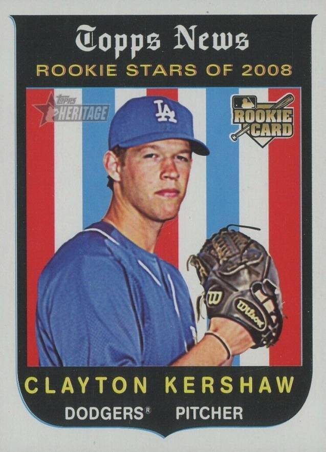 2008 Topps Heritage  Clayton Kershaw #595 Baseball Card
