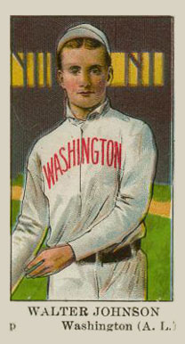 1910 American Caramel Walter Johnson p. # Baseball Card