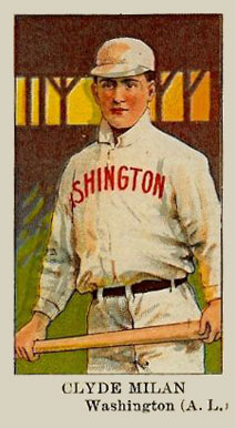 1910 American Caramel Clyde Milan c.f. # Baseball Card