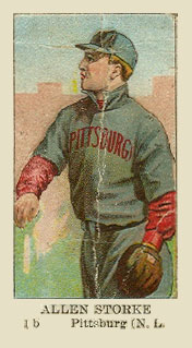 1910 American Caramel Allen Stroke 1.b. # Baseball Card