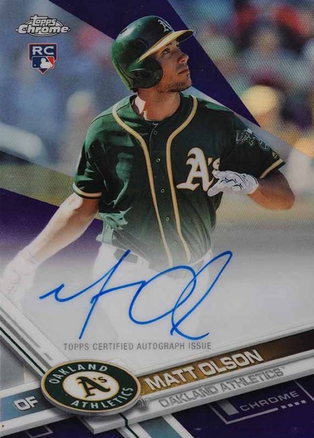 2017 Topps Chrome Rookie Autographs Matt Olson #RA-MO Baseball Card
