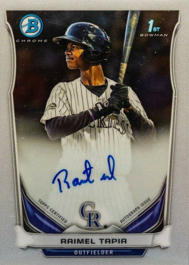 2014 Bowman Chrome Autograph Prospects Raimel Tapia #RT Baseball Card