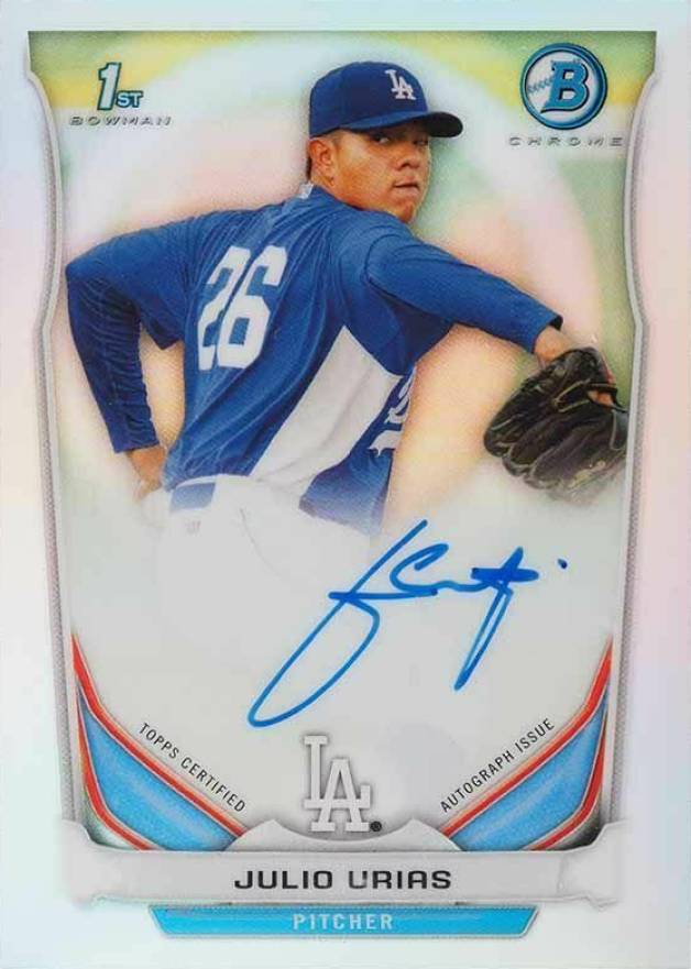 2014 Bowman Chrome Autograph Prospects Julio Urias #JU Baseball Card