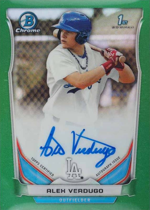 2014 Bowman Chrome Draft Pick Autograph Alex Verdugo #AV Baseball Card