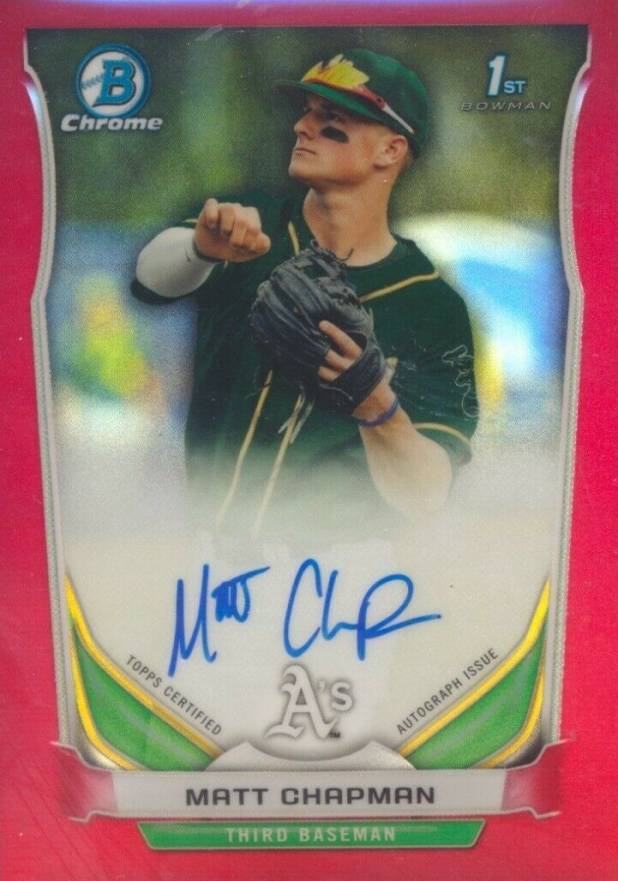 2014 Bowman Chrome Draft Pick Autograph Matt Chapman #MCH Baseball Card