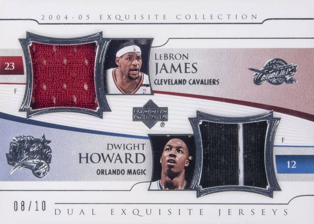 2004 Upper Deck Exquisite Collection Extra Exquisite Dual Jersey LeBron James/Dwight Howard #EJ2JH Basketball Card