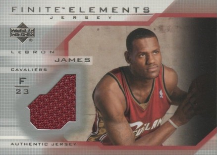 2003 Upper Deck Finite Elements Jerseys LeBron James #FJ18 Basketball Card