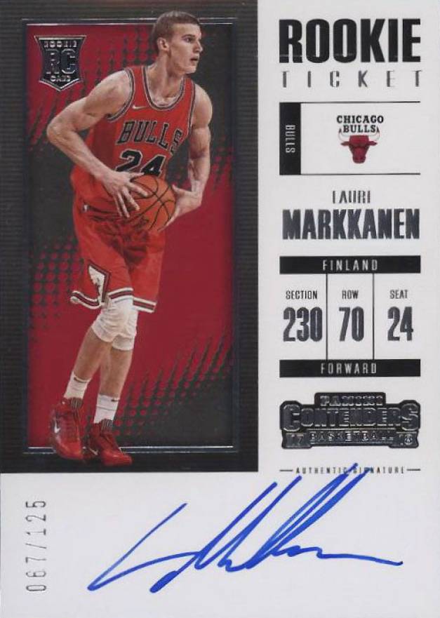 2017 Panini Contenders Lauri Markkanen #107 Basketball Card