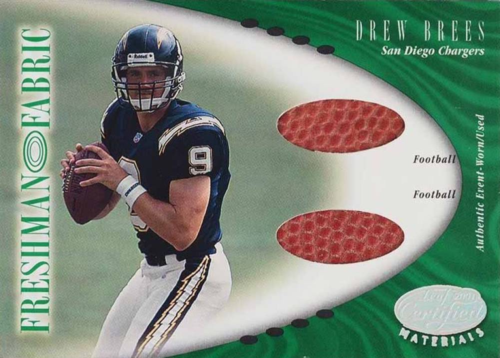 2001 Leaf Certified Materials Drew Brees #134 Football Card
