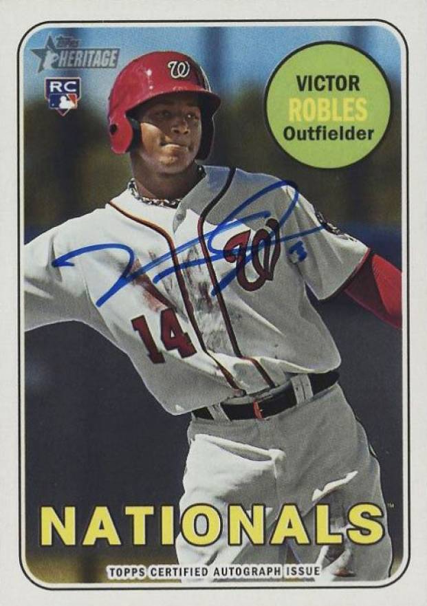 2018 Topps Heritage Real One Autographs Victor Robles #VR Baseball Card