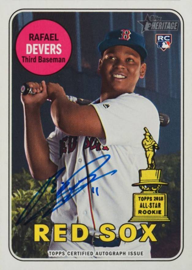 2018 Topps Heritage Real One Autographs Rafael Devers #RD Baseball Card