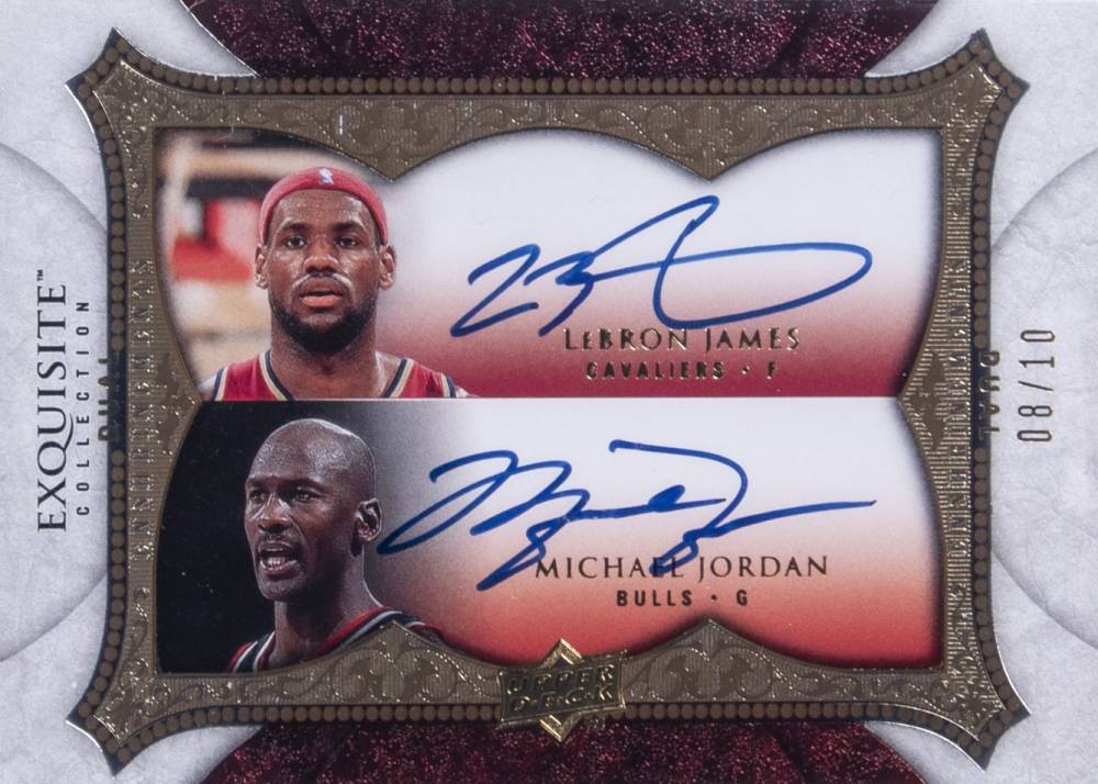 2007 Upper Deck Exquisite Collection Enshrinements Dual Michael Jordan/LeBron James #ML Basketball Card