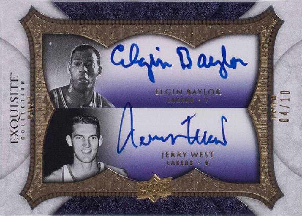 2007 Upper Deck Exquisite Collection Enshrinements Dual Jerry West/Elgin Baylor #WB Basketball Card