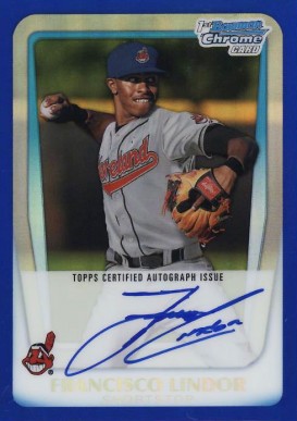 2011 Bowman Chrome Draft Prospect Autographs Francisco Lindor #FL Baseball Card