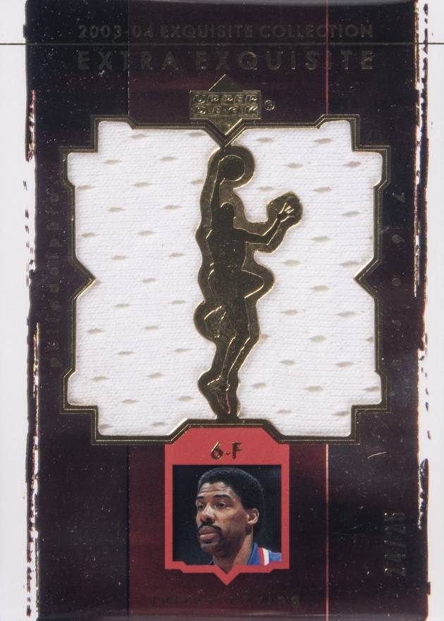2003 Upper Deck Exquisite Collection Extra Exquisite Dual Jersey Julius Erving #EE2JE Basketball Card