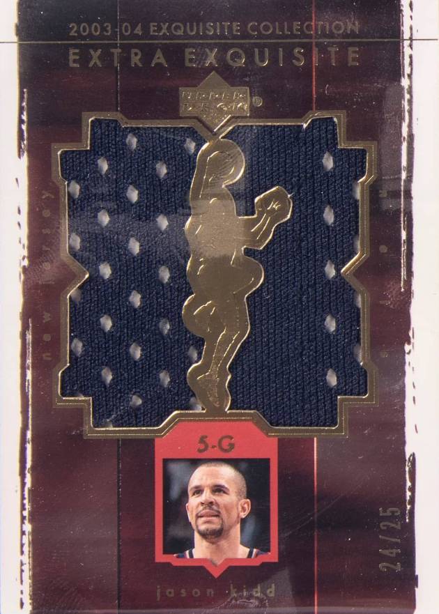2003 Upper Deck Exquisite Collection Extra Exquisite Dual Jersey Jason Kidd #EE2JK Basketball Card