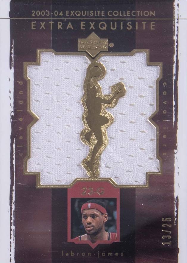 2003 Upper Deck Exquisite Collection Extra Exquisite Dual Jersey LeBron James #EE2LJ1 Basketball Card