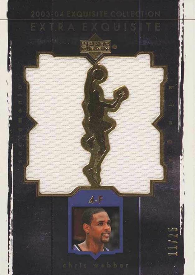 2003 Upper Deck Exquisite Collection Extra Exquisite Dual Jersey Chris Webber #EE2CW Basketball Card