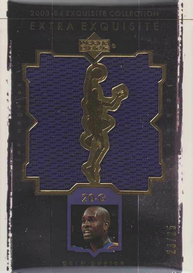 2003 Upper Deck Exquisite Collection Extra Exquisite Dual Jersey Gary Payton #EE2GP Basketball Card