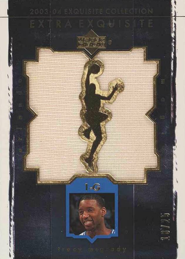 2003 Upper Deck Exquisite Collection Extra Exquisite Dual Jersey Tracy McGrady #EE2TM Basketball Card