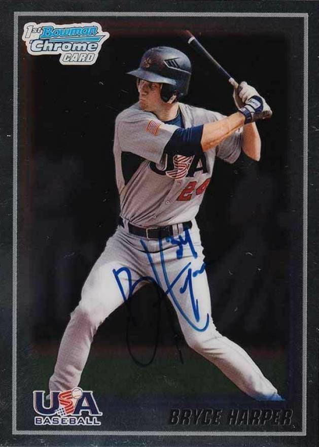 2010 Bowman Chrome USA Buyback Autographs Bryce Harper #BC8 Baseball Card