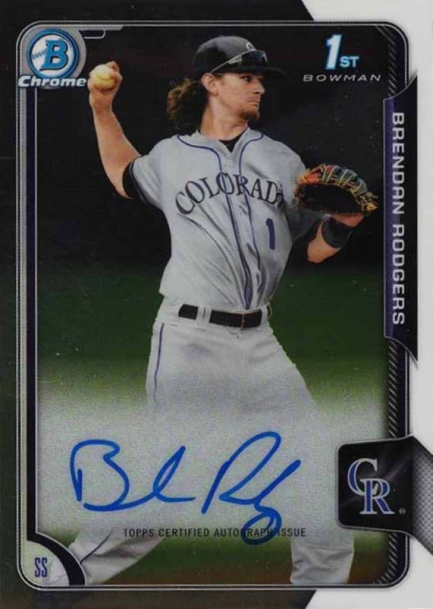 2015 Bowman Chrome Draft Pick Autograph Brendan Rodgers #BCABR Baseball Card