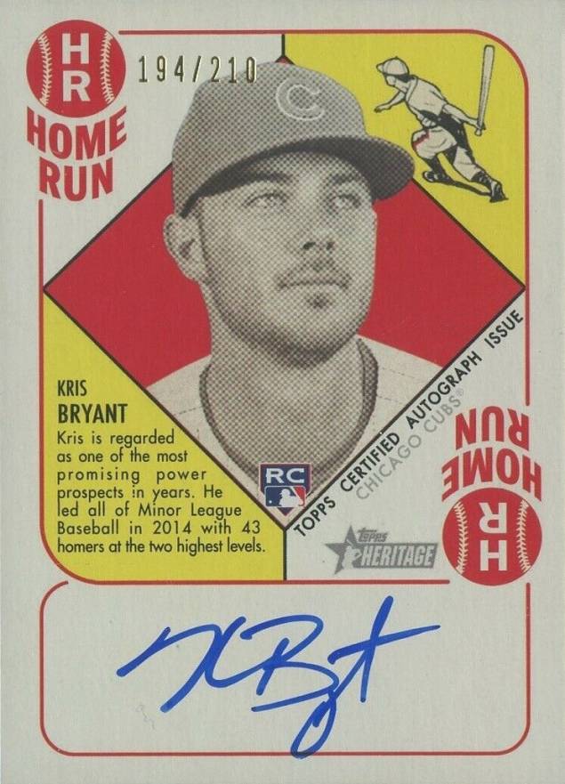 2015 Topps Heritage '51 Collection Autographs Kris Bryant #KB Baseball Card