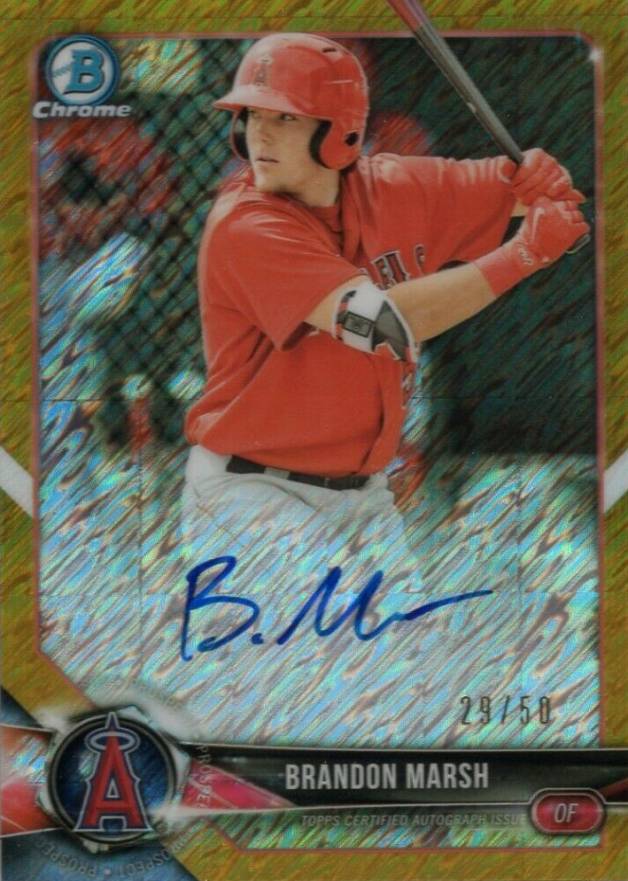 2018 Bowman Chrome Prospects Autographs Brandon Marsh #BCPABM Baseball Card