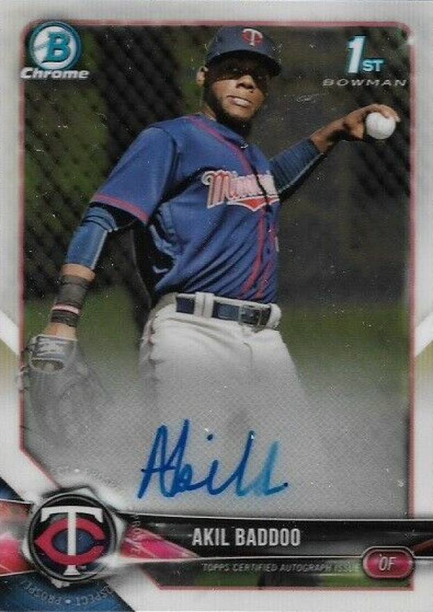 2018 Bowman Chrome Prospects Autographs Akil Baddoo #BCPAAB Baseball Card