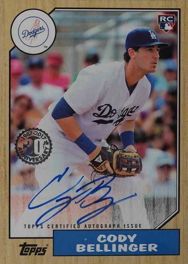 2017 Topps Update 1987 Topps Autographs Cody Bellinger #CB Baseball Card