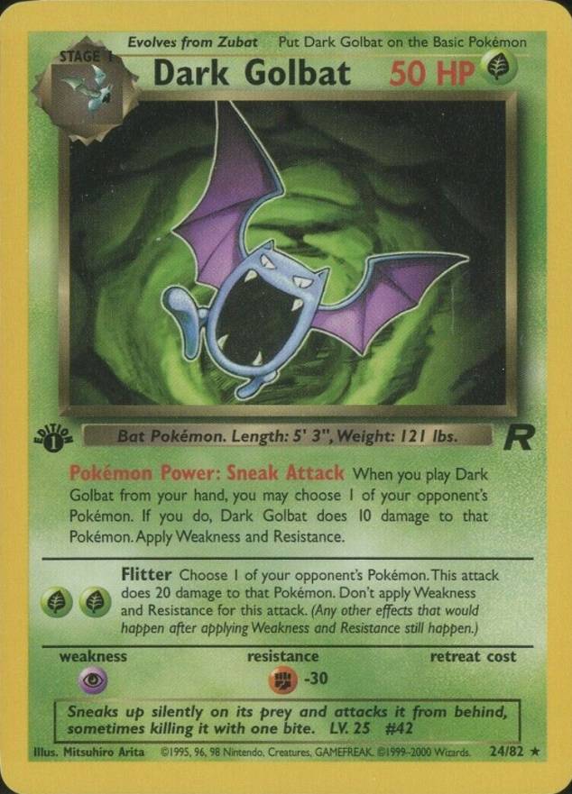 2000 Pokemon Rocket Dark Golbat #24 TCG Card