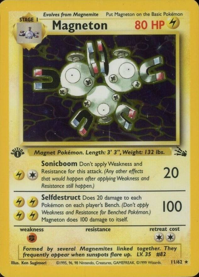 1999 Pokemon Fossil Magneton-Holo #11 TCG Card